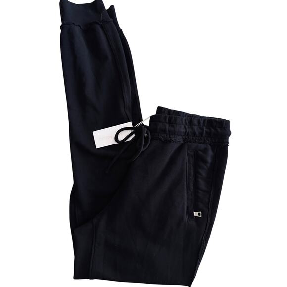 Women's Cotton Citizen Sweatpants Zip Pockets All Black Size Medium NWT - Picture 1 of 12